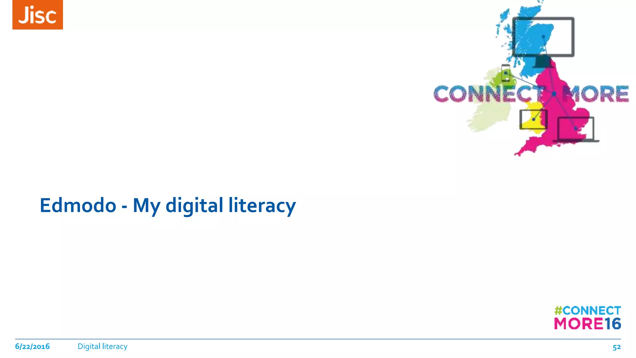 Edmodo - My digital literacy
6/22/2016 Digital literacy 52
 