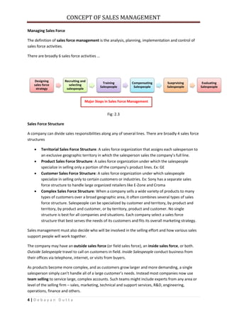 Sales Management Principles Concepts of sales management | PDF