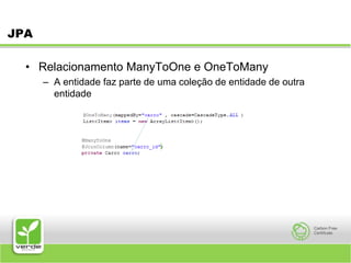 JPARelacionamento ManyToOne e OneToManyA entidade faz parte de uma coleção de entidade de outra entidade