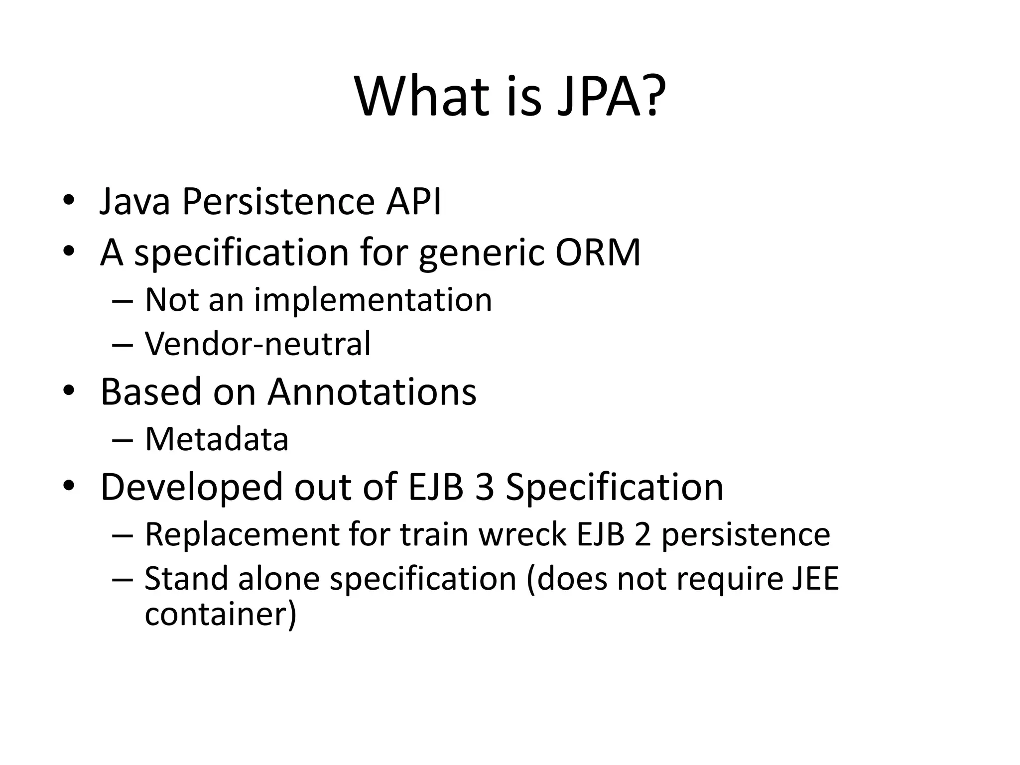 JPA and Hibernate