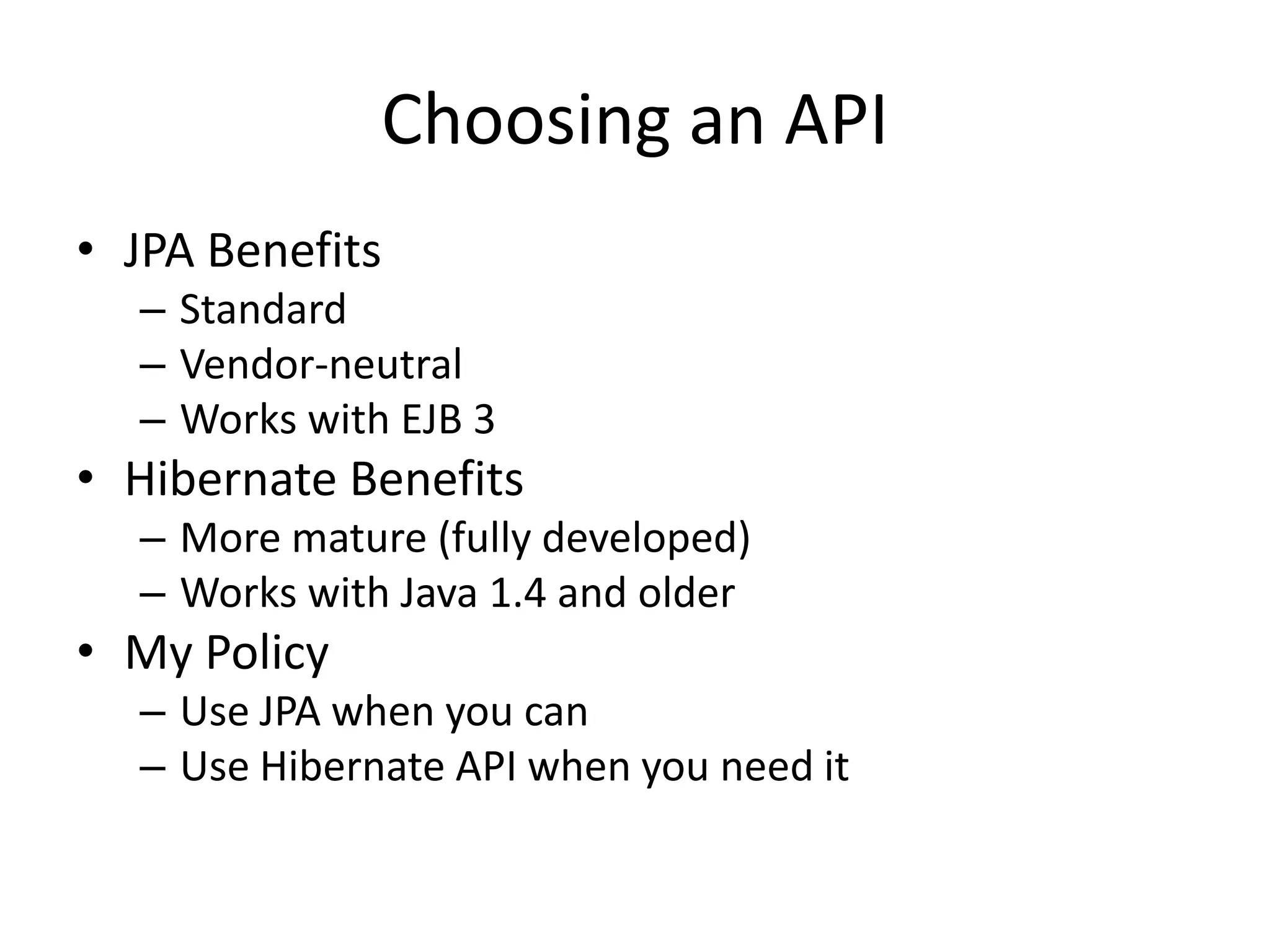 JPA and Hibernate