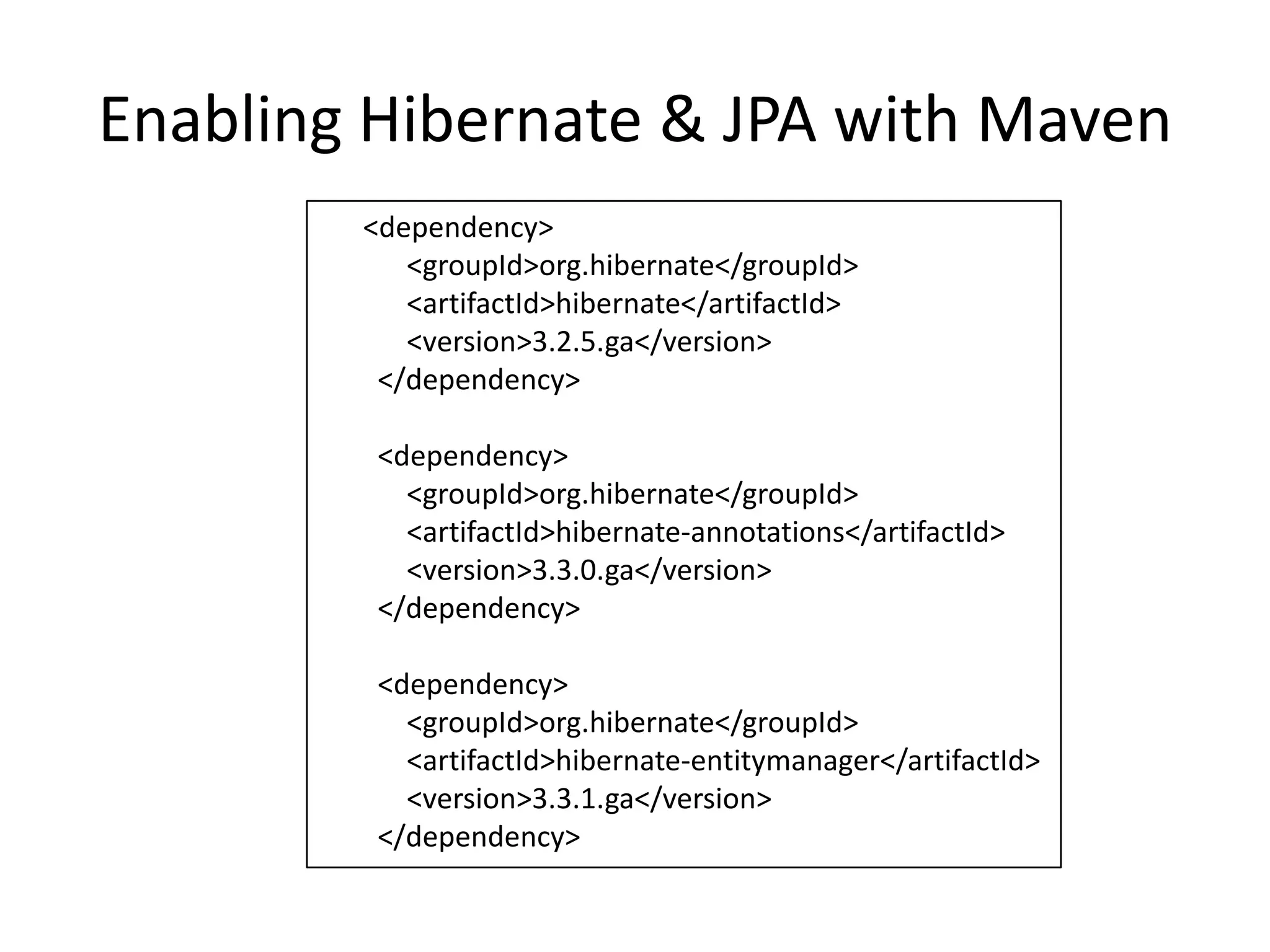JPA and Hibernate