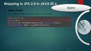 Jpa Native Query Mapping With Pojo Jpa 2.0 In Java Ee 6 Part Ii