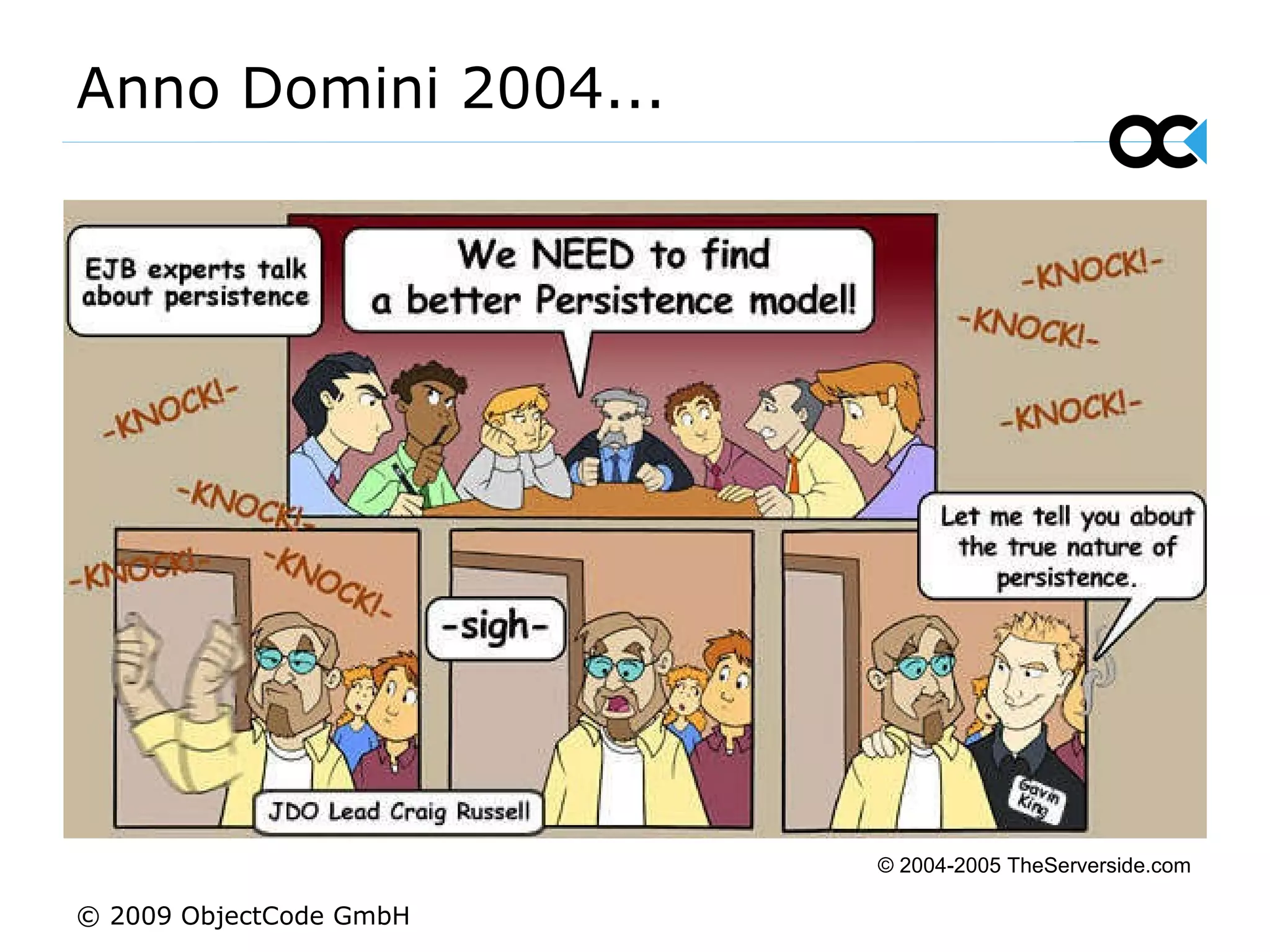 Anno Domini 2004... © 2009 ObjectCode GmbH © 2004-2005 TheServerside.com 
