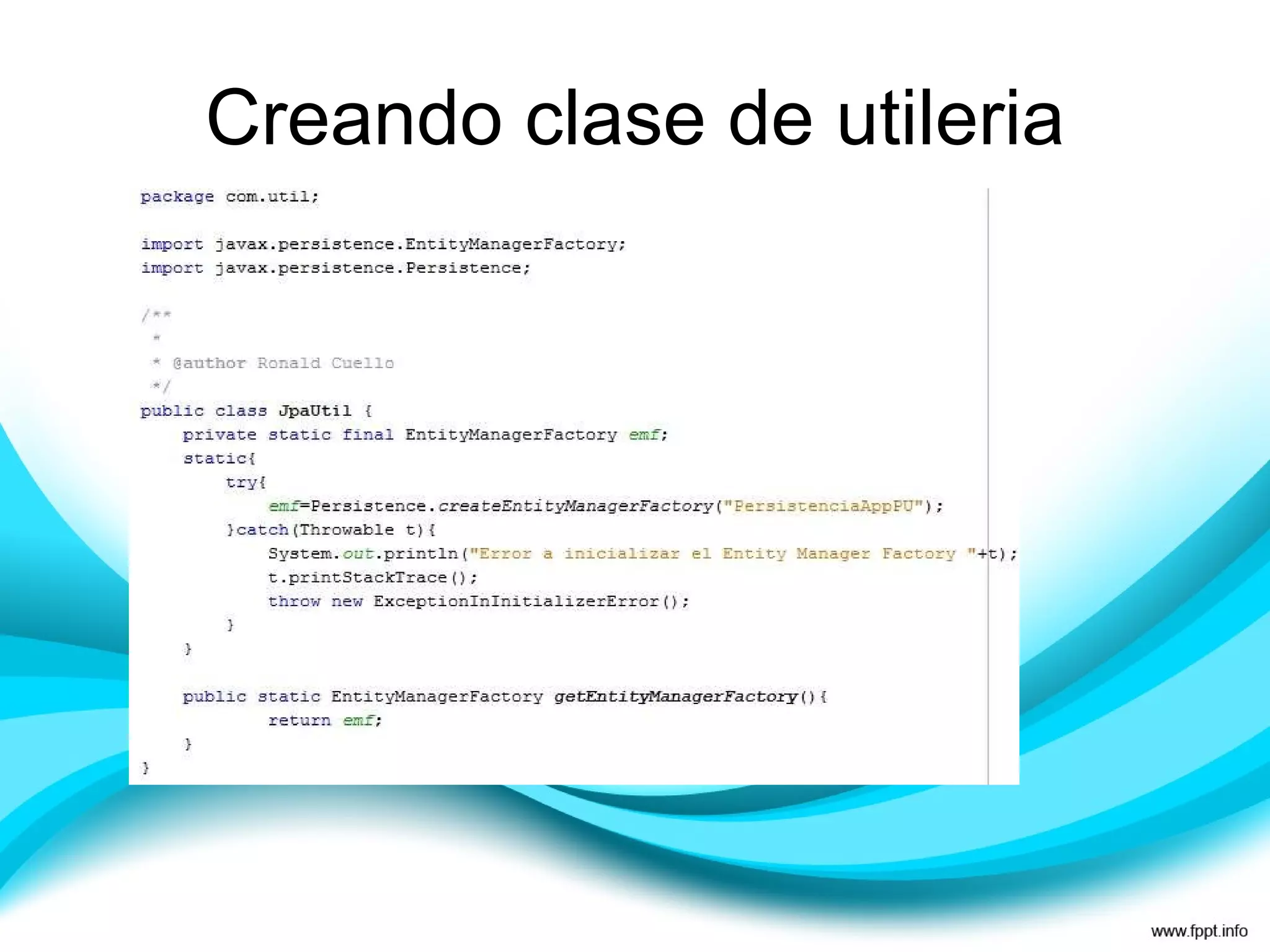 Creando clase de utileria 