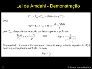 Lei de Amdahl - Demonstração




17                         III Semana Inverno Geofísica
 