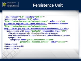 Jakarta Persistence (JPA) - Web Technologies | PPT