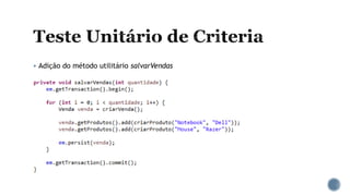  Adição do método utilitário salvarVendas
 