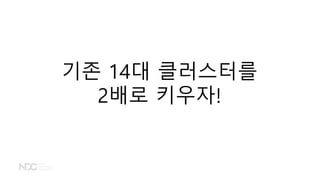 기존 14대 클러스터를
2배로 키우자!
 