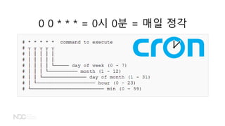 0 0 * * * = 0시 0분 = 매일 정각
 
