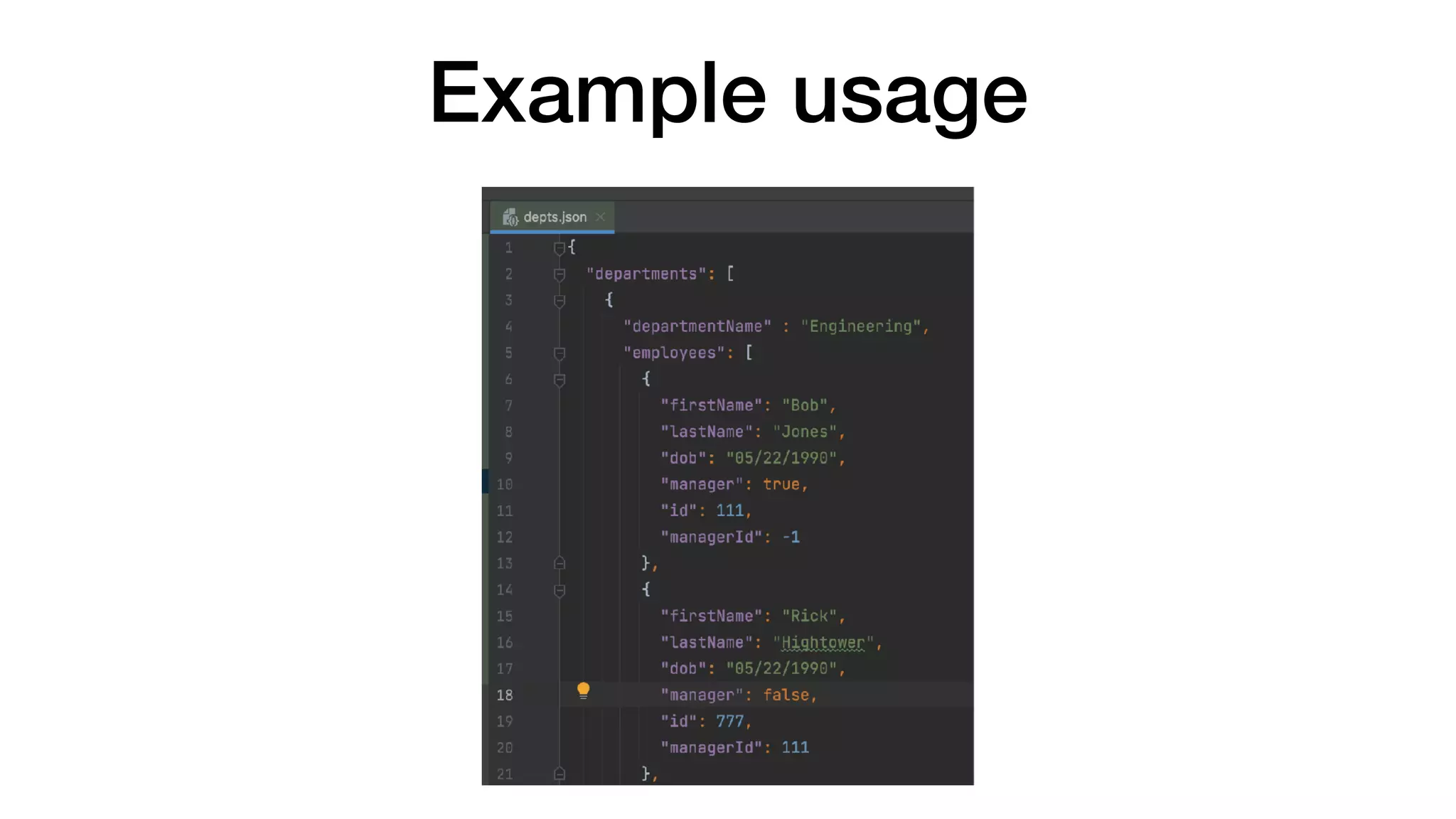 Example usage
 