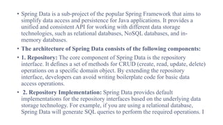 Spring data jpa are used to develop spring applications | PPTX