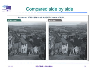 Compared side by side 28/05/09 UCL/TELE - JPEG 2000    