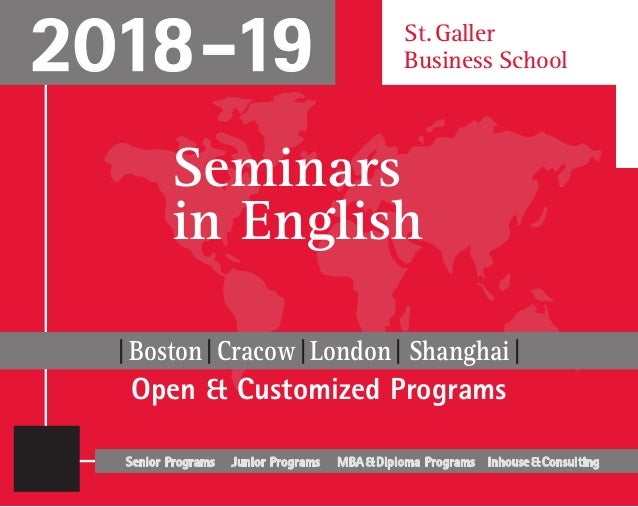 Seminars In English 2018 2019 St Galler Business School