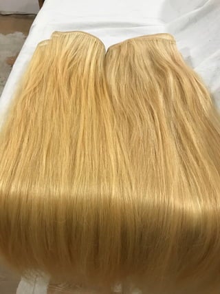 Long bleached light blonde hair     