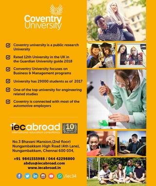 Coventry university in top university in uk