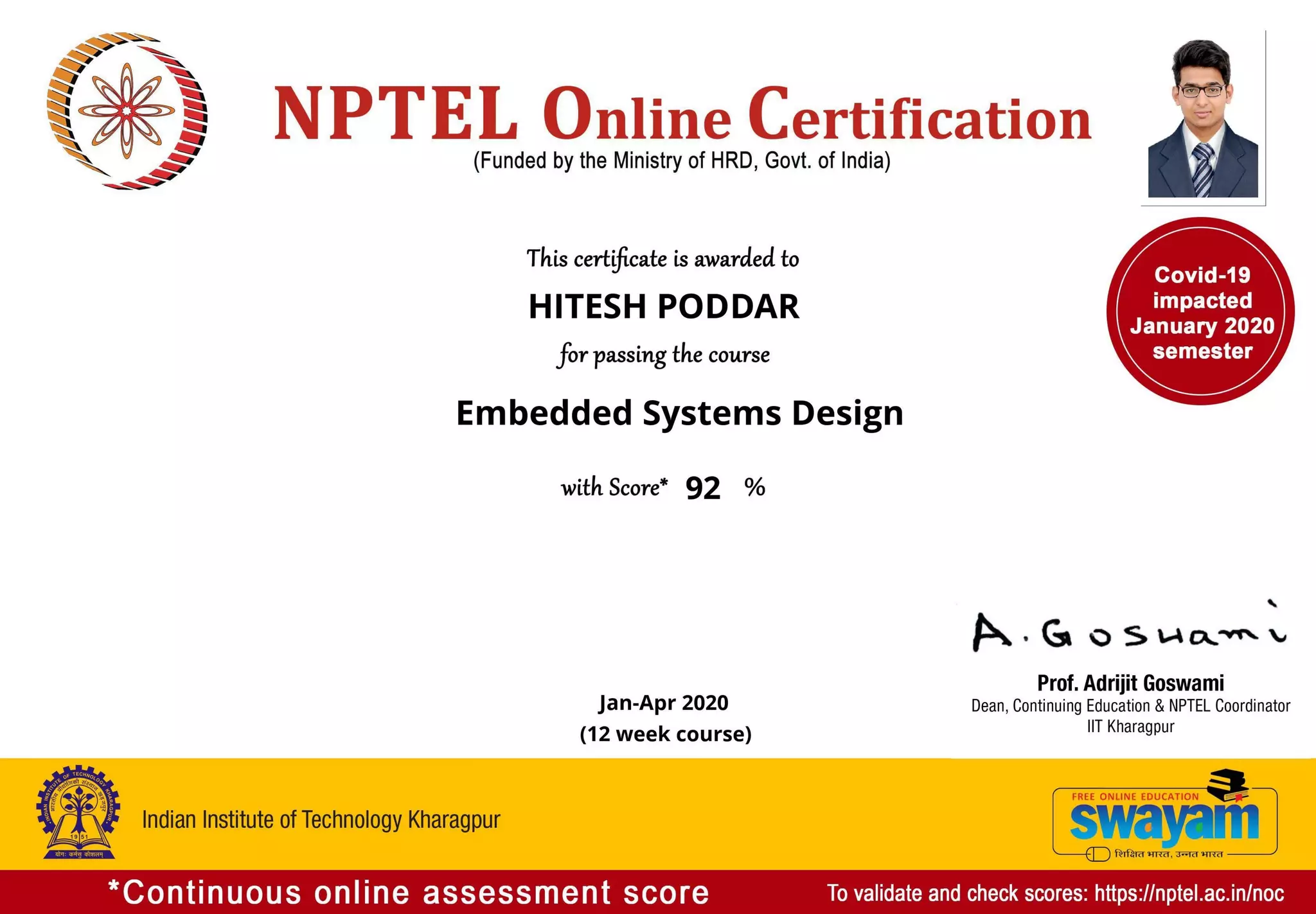 NPTEL Embedded System Design (IIT KGP) PPT