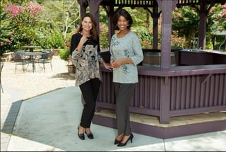 Two women standing