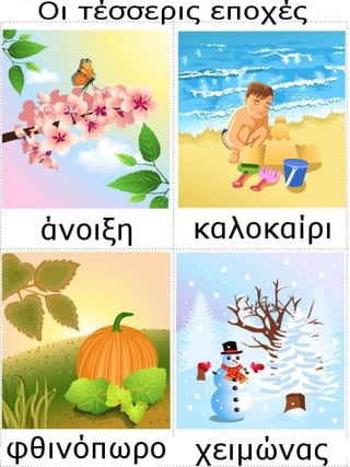 Οι 4 εποχές και οι μήνες-Διακόσμηση τάξης