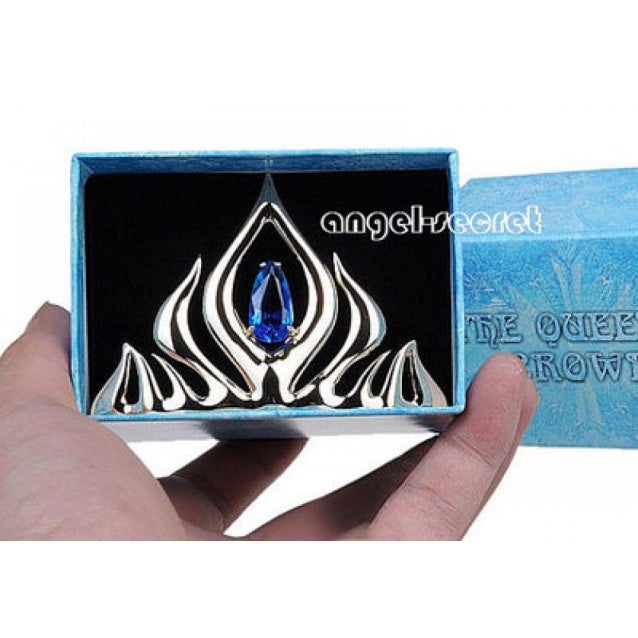CR5 golden crown for Movies Frozen Snow Queen Elsa Cosplay Costume 24K goldplate