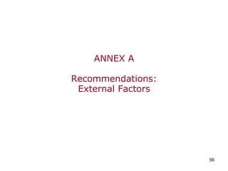 ANNEX A Recommendations: External Factors 