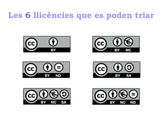 Les 6 llicències que es poden triar
 
