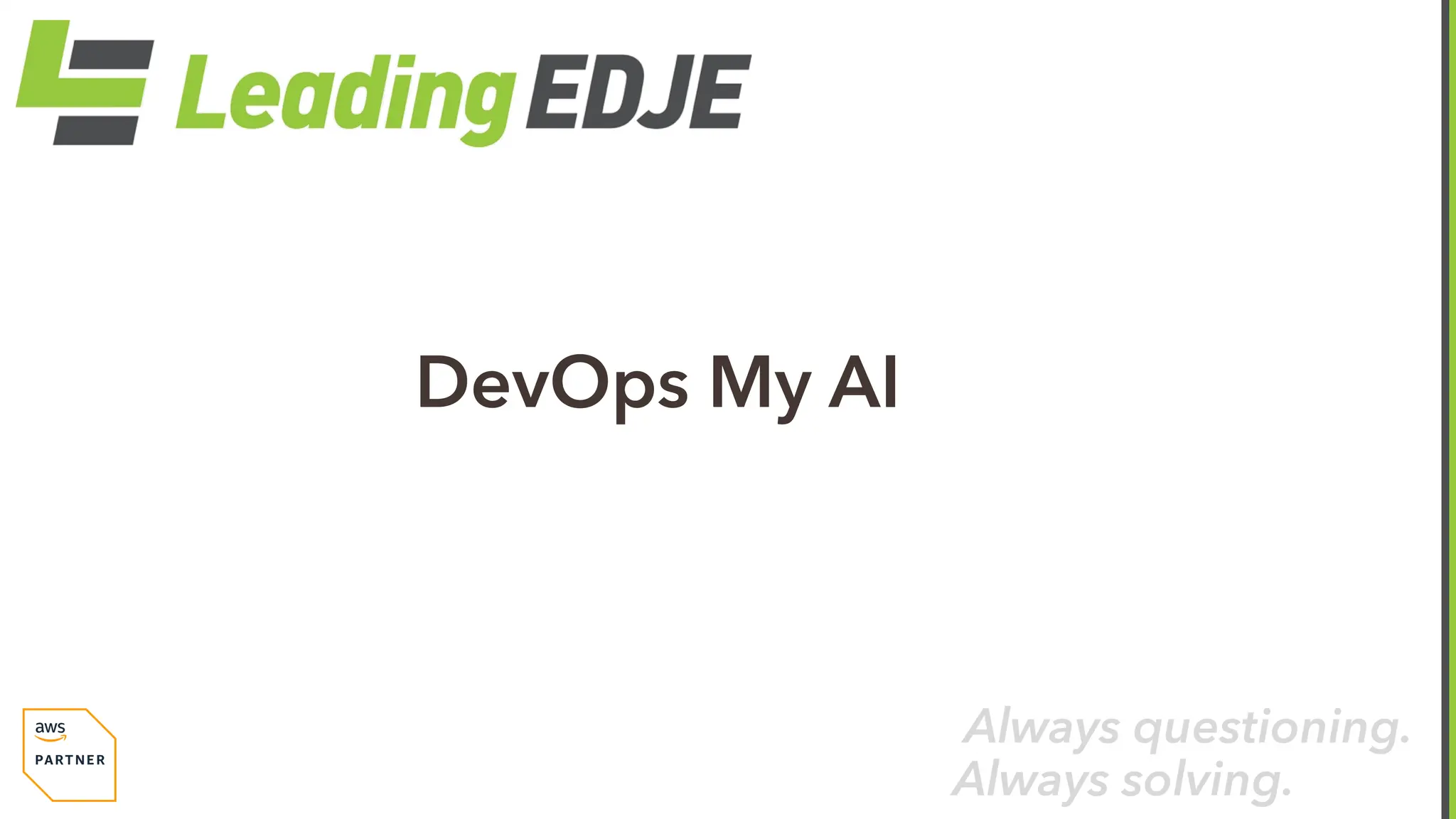 David Michels DevOps My AI at AWS Community Day Midwest 2024 PPT