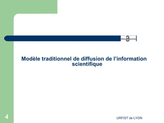 Modèle traditionnel de diffusion de l’information scientifique 