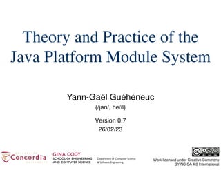 Theory and Practice of the Java Platform Module System v0.7 | PDF