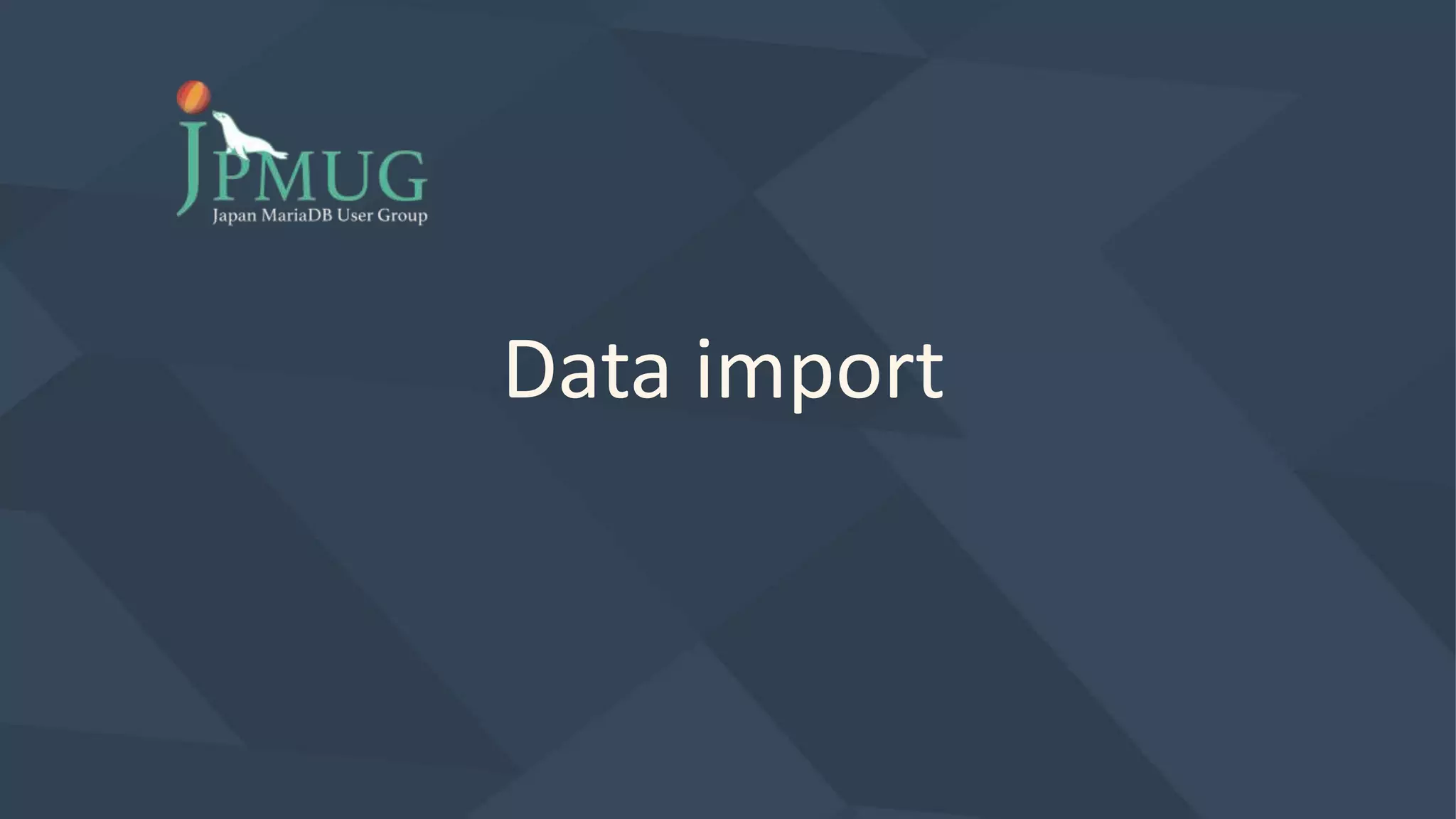 Data import
 