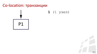 Co-location: транзакции
41
1 (1 узел)
 
