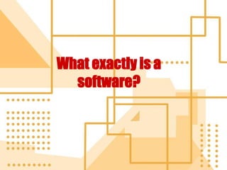 What exactly is a
software?
 