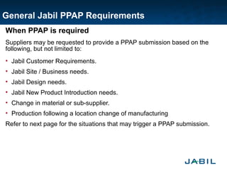 Ppap Trigger Matrix This ppt was a presentation on PPAP requirement | PPTX
