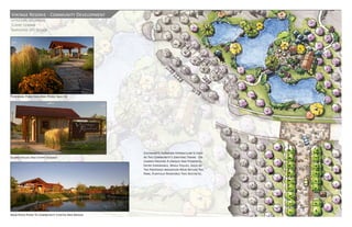 Vintage Reserve - Community Development
Littleton, Colorado
Client: Lennar
Employer: DTJ Design




Perennial Plantings And Picnic Shelter




                                                Colorado’s Agrarian Vernacular Is Used
Guard House And Entry Signage                   As The Community’s Unifying Theme. Or-
                                                chards Provide A Unique And Powerful
                                                Entry Experience, While Follies, Such As
                                                The Proposed Irrigation Weir Within The
                                                Park, Playfully Reinforce This Aesthetic.




View Over Pond To Community Center And Bridge
 