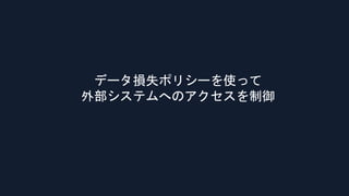 データ損失ポリシーを使って
外部システムへのアクセスを制御
 