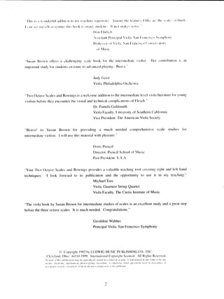 Susan c. brown scales and bowings two scale for viiola | PDF