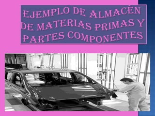 EJEMPLO DE ALMACÈN DE MATERIAS PRIMAS Y PARTES COMPONENTES