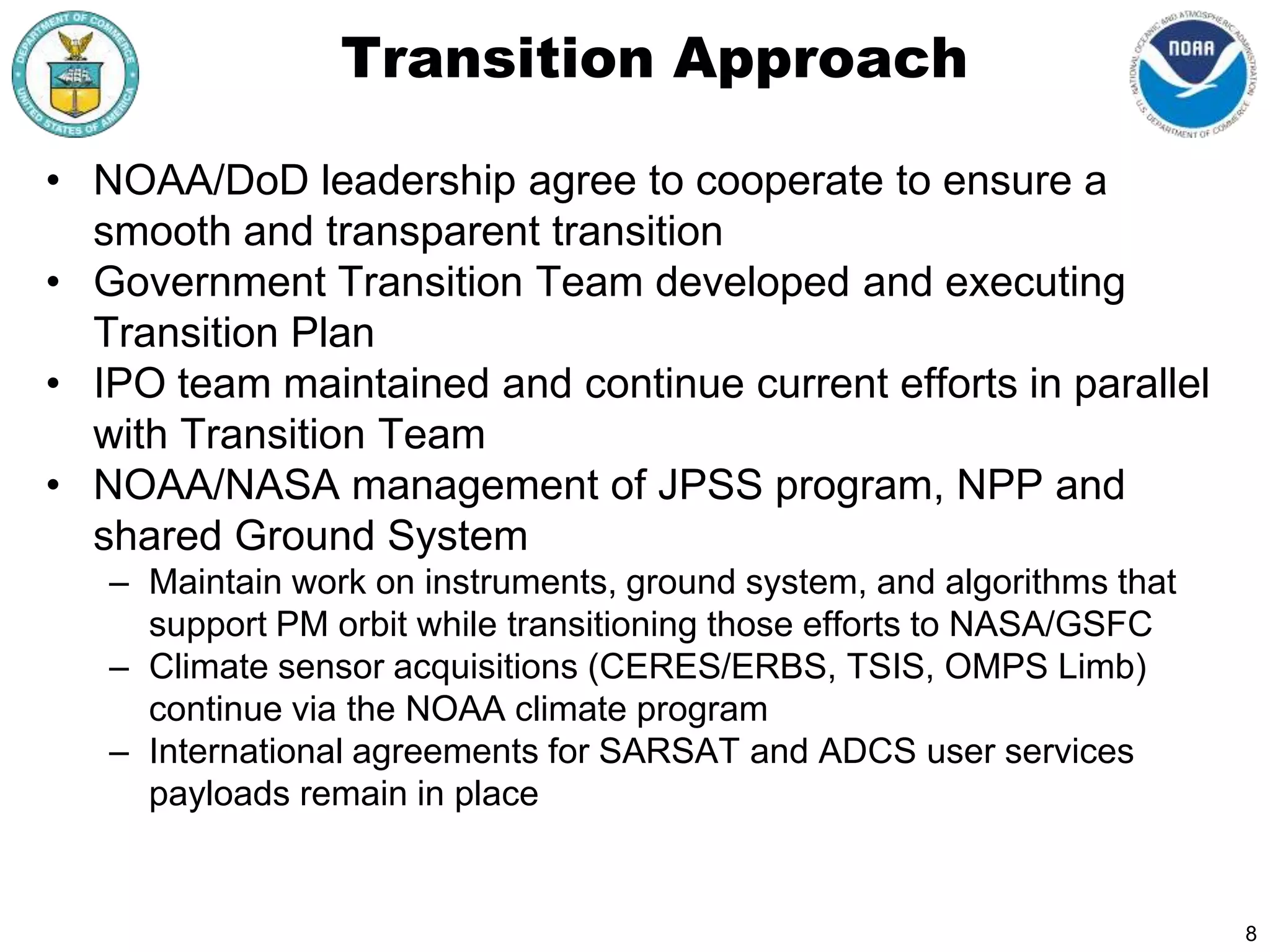 2– For Official Use Only – Predecisional, Deliberative Information - Not for Public Release OutlineNPOESS Program and the Executive Office of the President Decision