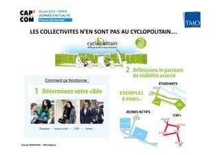 LES COLLECTIVITES N’EN SONT PAS AU CYCLOPOLITAIN….




Pascale WAKEFORD – TMO Régions
 