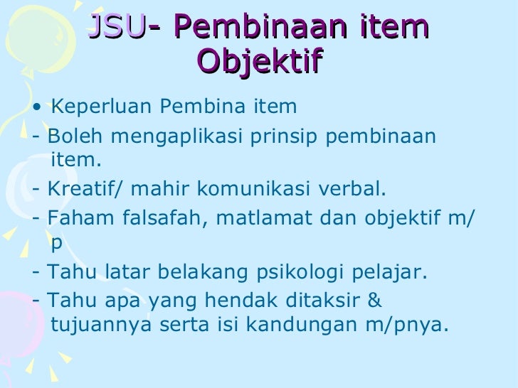 Jadual Penentu Ujian dan Jadual Spesifikasi Ujian