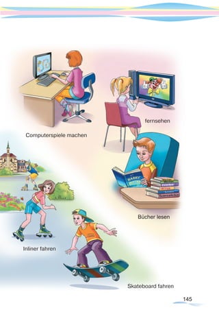 145145
Inliner fahren
Skateboard fahren
Computerspiele machen
Bücher lesen
fernsehen
 