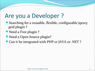 Free jQuery Grid Plugin - jQGrid | PPT