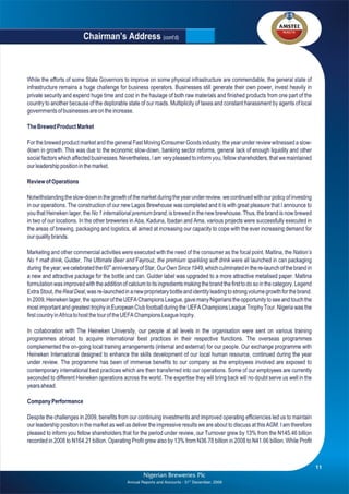 Nigerian Breweries annual report 2009