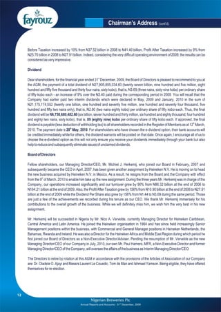 Nigerian Breweries annual report 2009