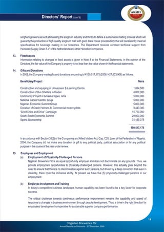 Nigerian Breweries annual report 2009