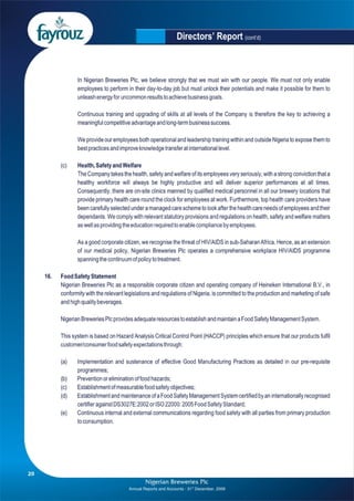Nigerian Breweries annual report 2009