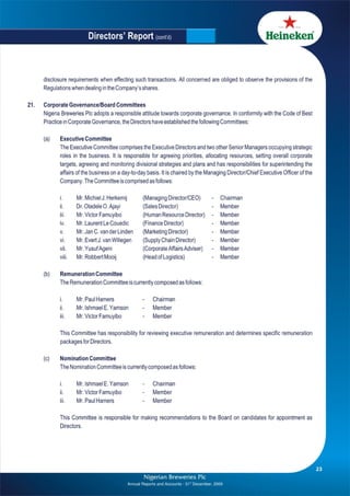 Nigerian Breweries annual report 2009