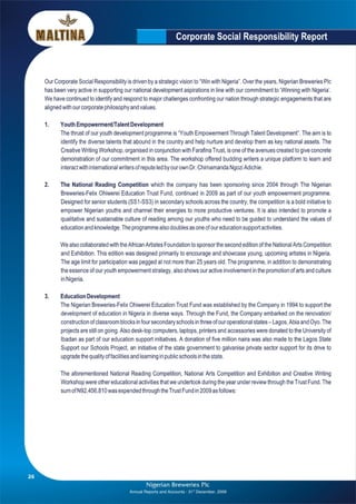 Nigerian Breweries annual report 2009