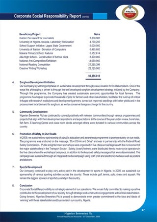 Nigerian Breweries annual report 2009