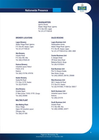 Nigerian Breweries annual report 2009